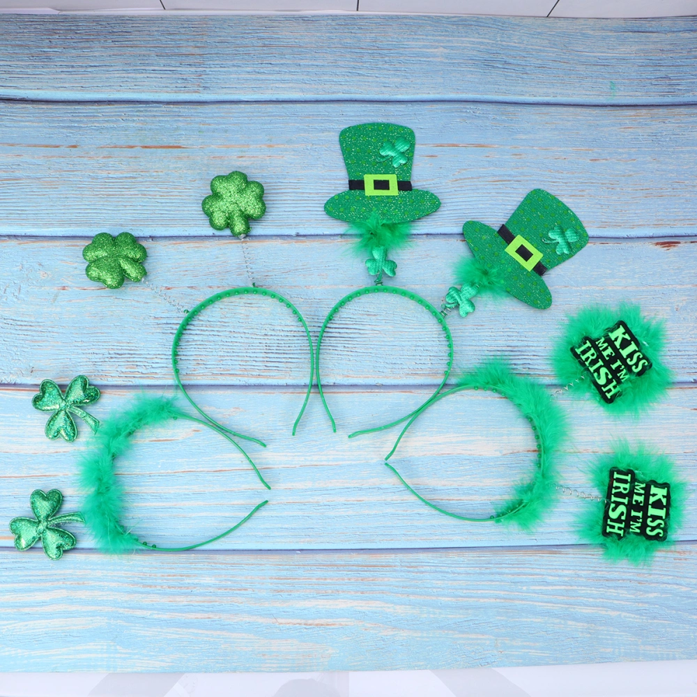 4pcs St. Patrick's Day Headband Interesting Headwear Chic Hair Hair Accessories Lovely Headdress for Party Festival