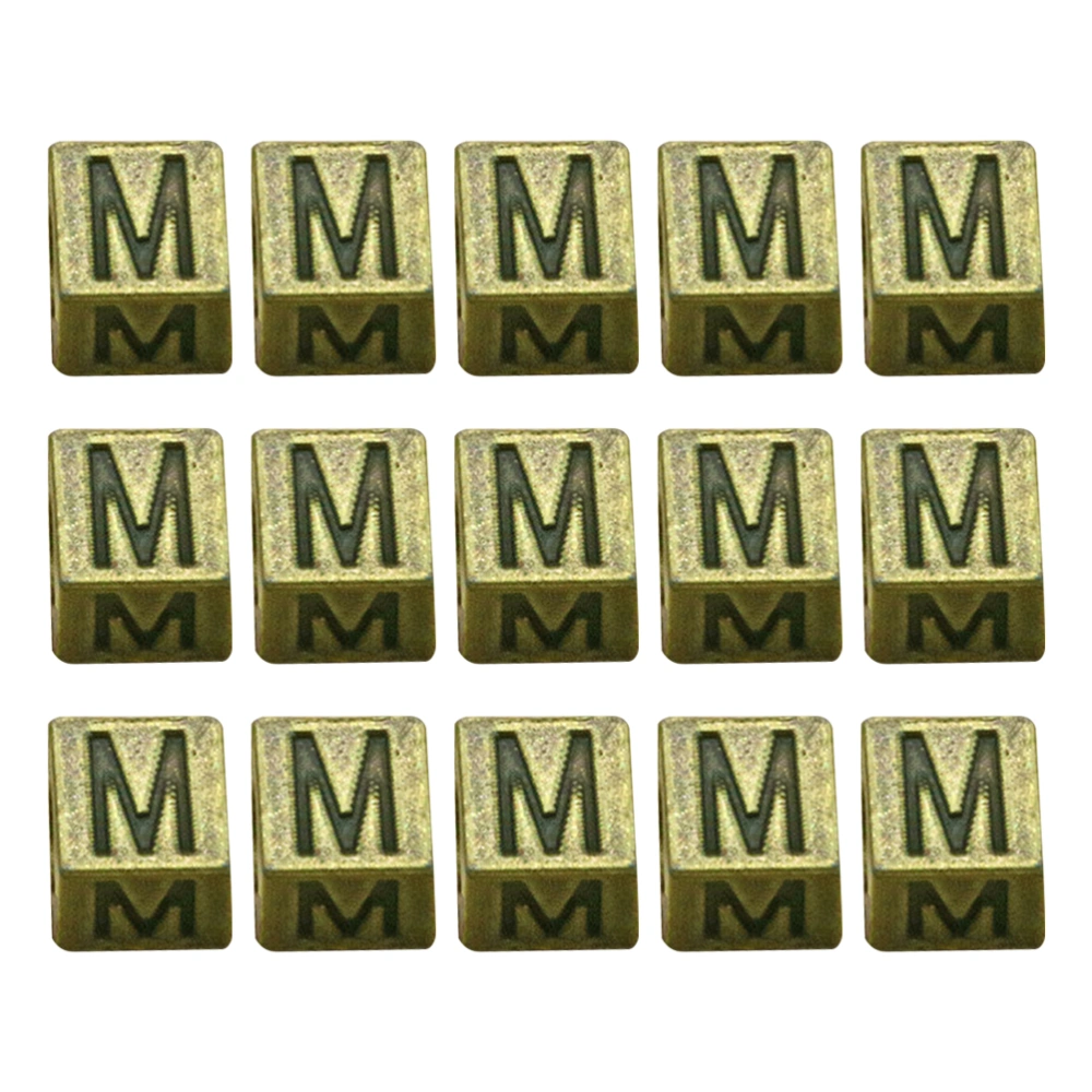 100PCS Square Alloy Spacer Beads Pendants Charms for Jewelry Making Art Craft DIY (Ancient Cyan, M)