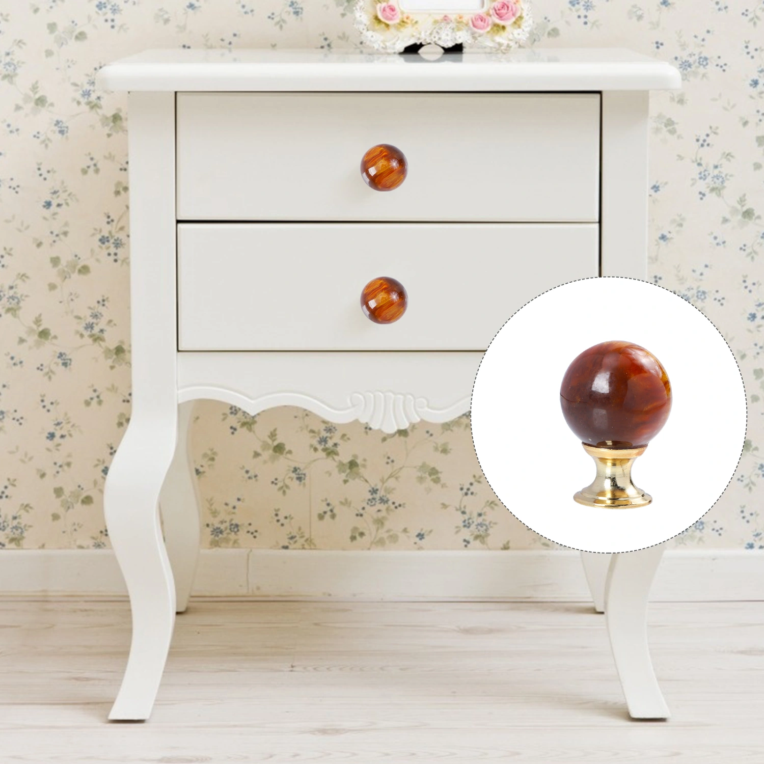 2Pcs Round Drawer Knobs Vintage Cabinet Drawer Pull Handles Cupboard Knobs Pulls