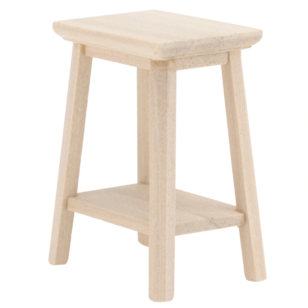 1pc Wooden Furniture Model Mini Stool Model Mini House Stool Model DIY Model