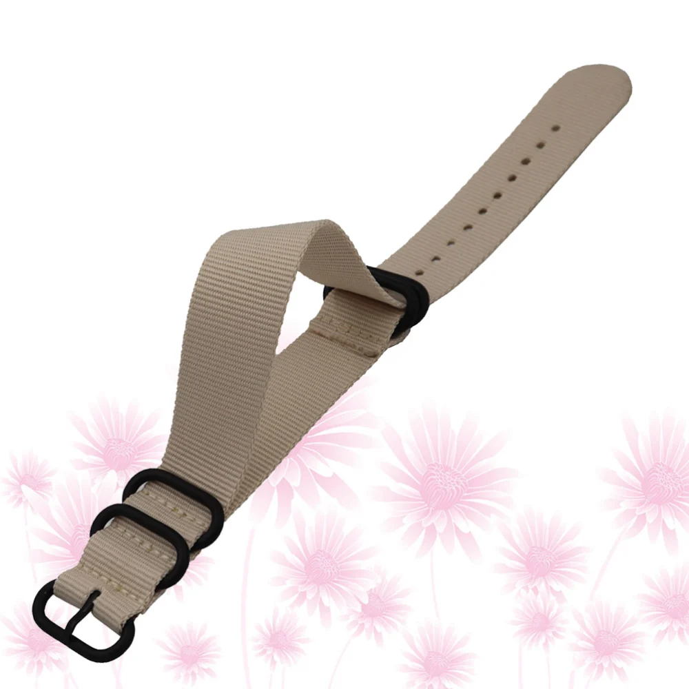 1pc Nylon Watch Strap Watch Replacing Band Wrist Watch Strap Adjustable Watchstrap Alternative Wrist Strap 24mm Beige