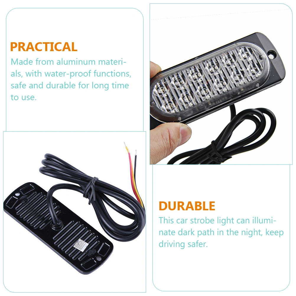 2 Pcs Car Strobe Lights Car Warning Lamps Car Truck LED Emergency Strobe Lights