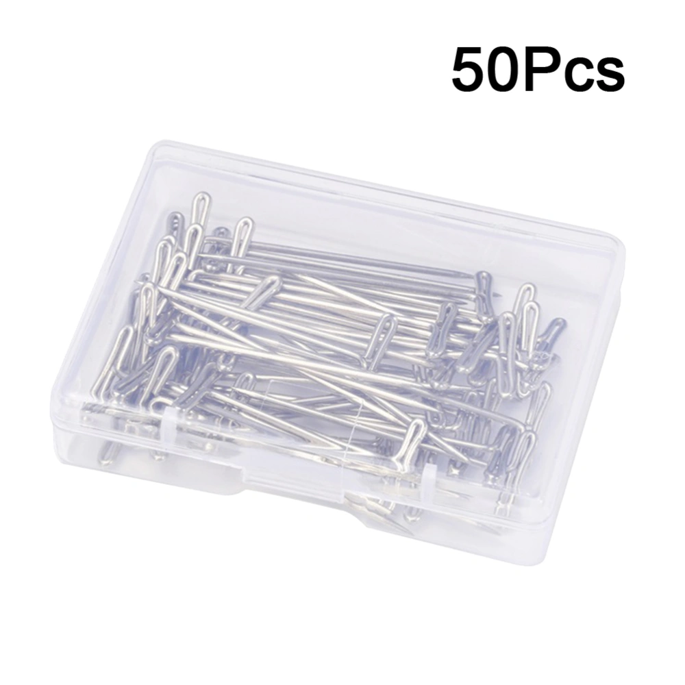 50pcs 45mm Wig Making Set Stainless Steel Wig T with Plastic Box for Wigs Sewing Blocking and Knitting