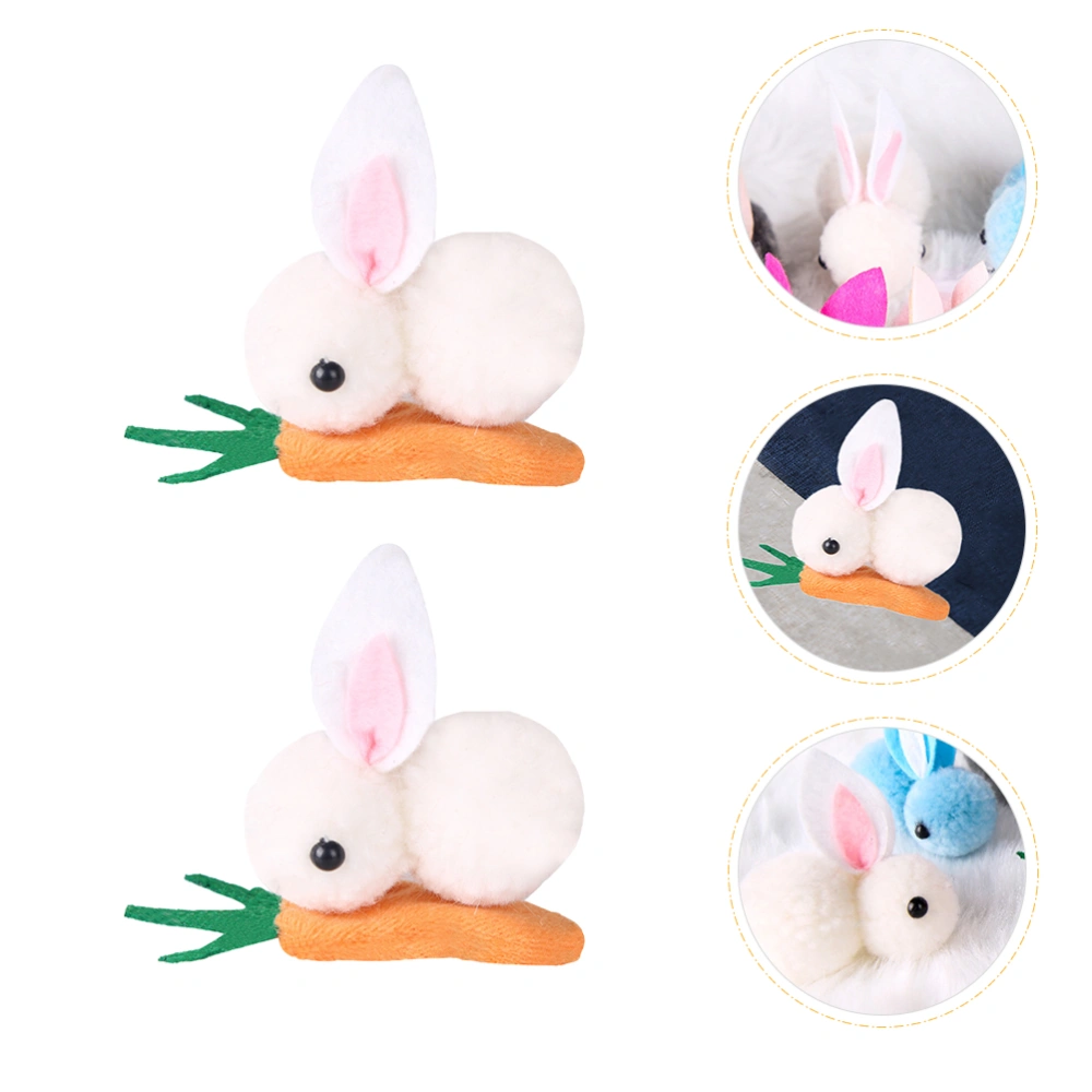 2pcs Plush Rabbit Hair Clip Creative Kids Hairpin Lovely Hair Decoration