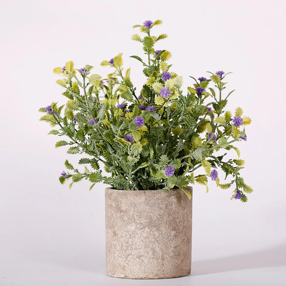 2Pcs Simulation Plant Ornament Artificial Bonsai Fake Flower Bonsai Potted Plant