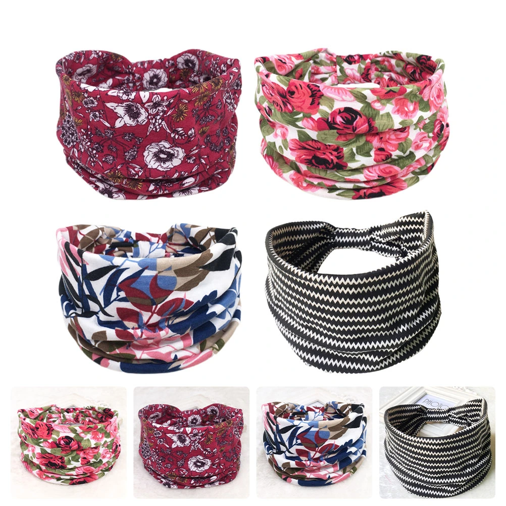 4pcs Elastic Sports Headbands Sports Head Wraps Yoga Headbands Sports Supplies