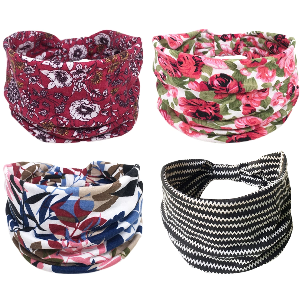 4pcs Elastic Sports Headbands Sports Head Wraps Yoga Headbands Sports Supplies