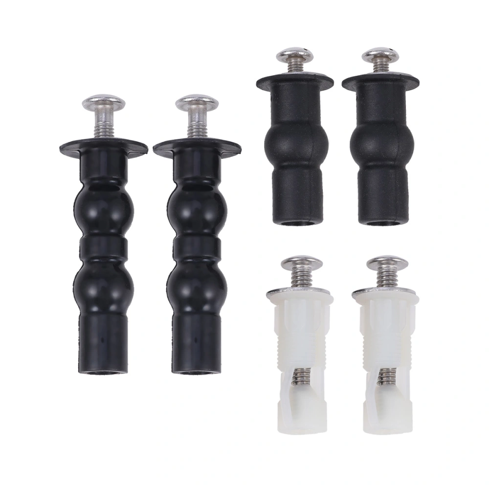 Fixed Fittings Toilet Lid Screw Toilet Accessories (1 Pair Rubber Screw + 1 Pair Nylon Screw + 1 Pair Double Ball Rubber Screw + 6pcs 18mm Pad)