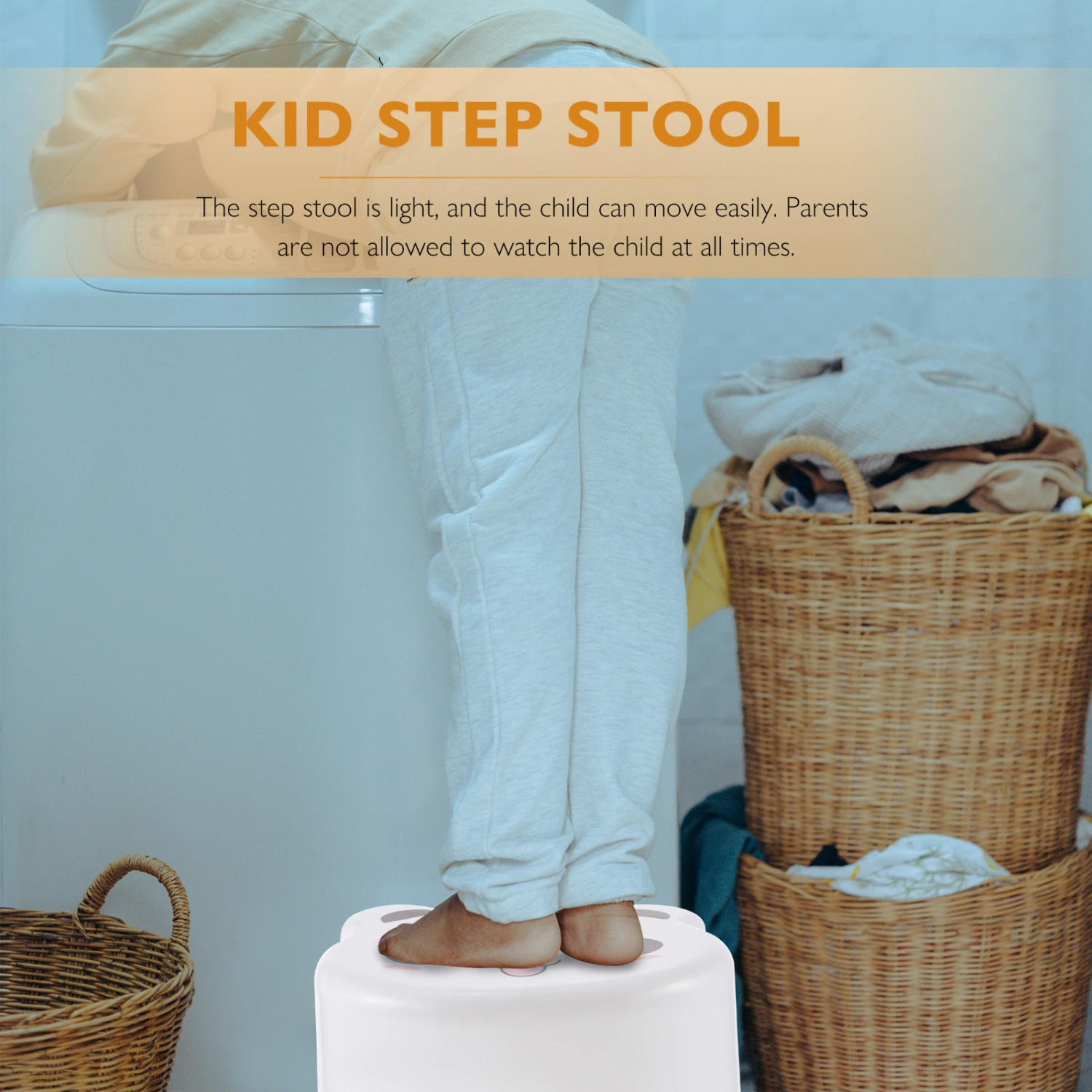 Anti-Skid Step Stool Kids Bathroom Stool Cartoon Step Stool Foot Stool