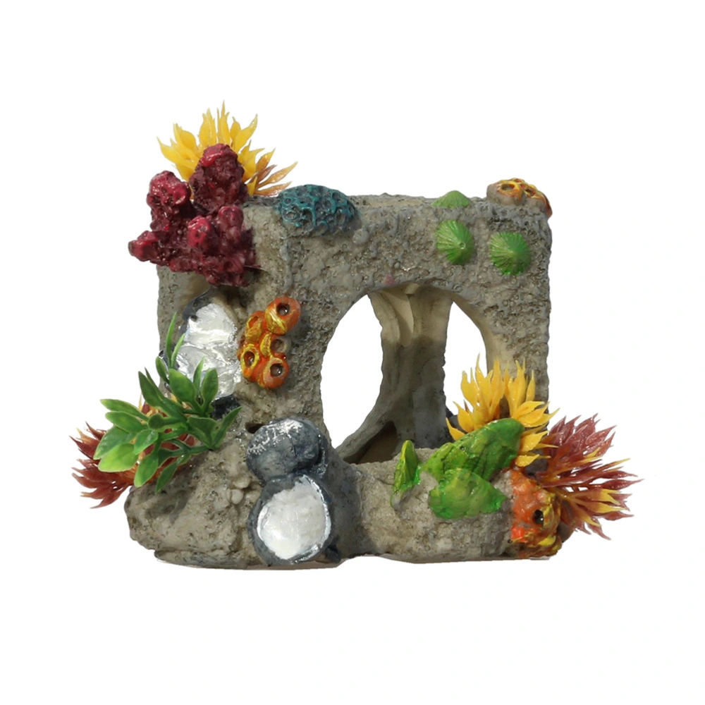 1pc Simulation Coral Rockery Aquarium Landscape Ornament Fish Refuge Hole Fish Tank Supplies for Home Shop