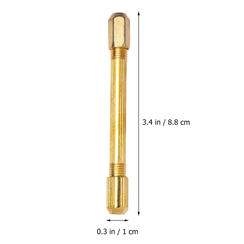 4Pcs Professional Mini Hand Drill Carving Tool Watch Repairing Drill Double-Head Drill Golden (Square Head)