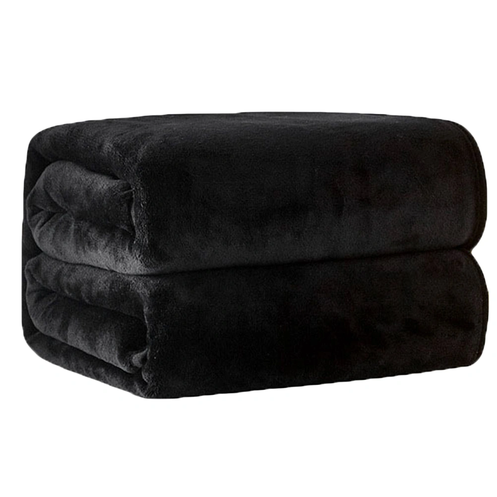 1pc Plain Color Coral Fleece Blanket Cape Blanket Sleeping Blanket for Home