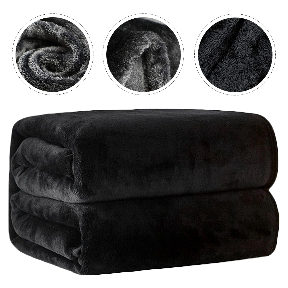 1pc Plain Color Coral Fleece Blanket Cape Blanket Sleeping Blanket for Home