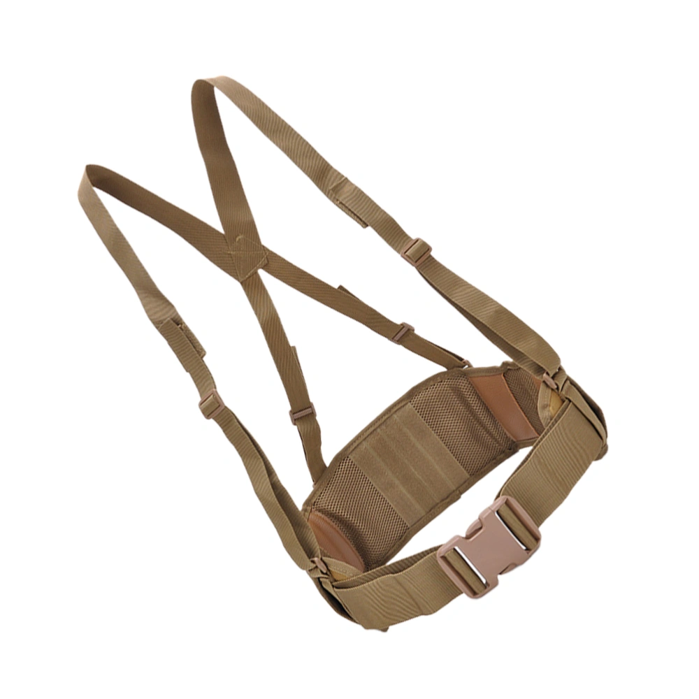 Men Nylon Fan Molle Military Strap Belt Utility Durable Waist Belt Portable for Male Friends (Khaki)