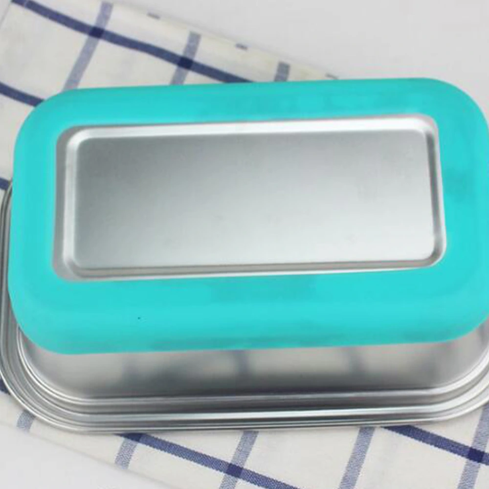 Stainless Steel Lunch Box Double-layer Bento Container Portable Food Carrier Sealing Compartment Food Box (Sky-blue Double-layer )