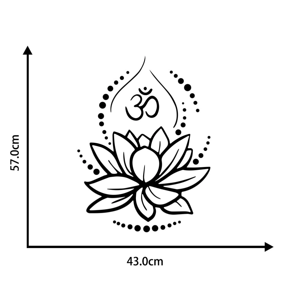 Creative Lotus Vinyl Wall Decals Om Sign Vinyl Wall Stickers Yoga Meditating Decal Murals Removable Art Room Decor