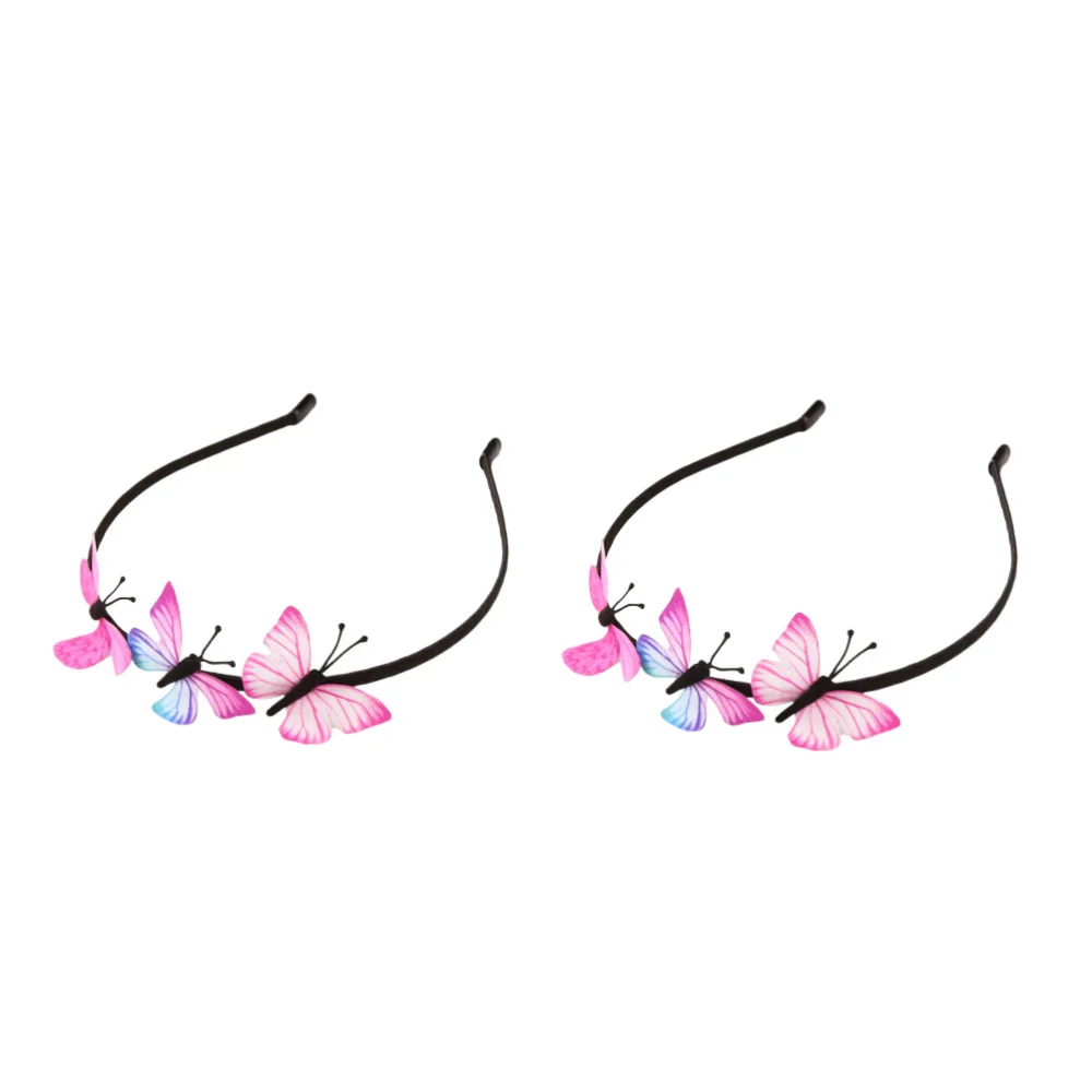 2PCS Cloth Art Head Fake Headband Children Super Fairy Headwear Girl Hairpin Pupil Hair Assorted Color