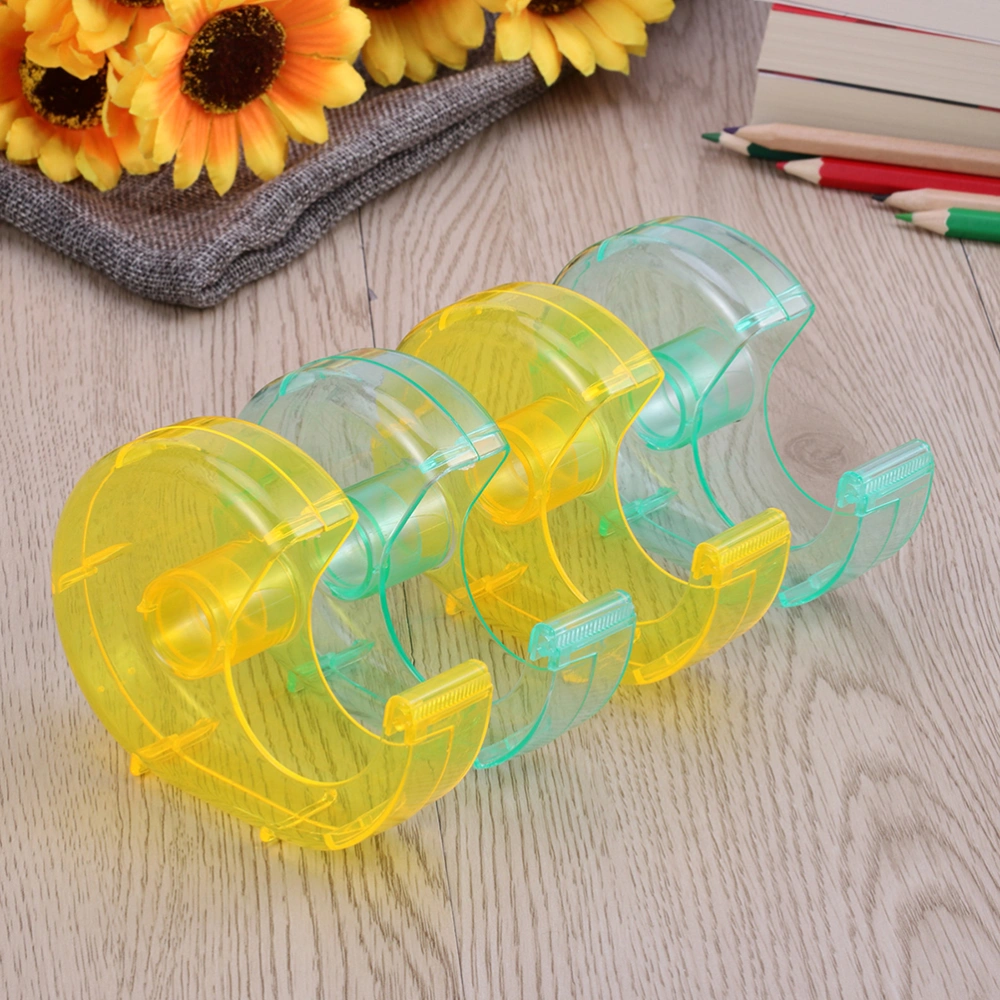 4pcs Tape Cutter Washi Tape Desktop Storage Organizer Case Cutter Office Tape Dispenser Office School Supplies (Random Color)