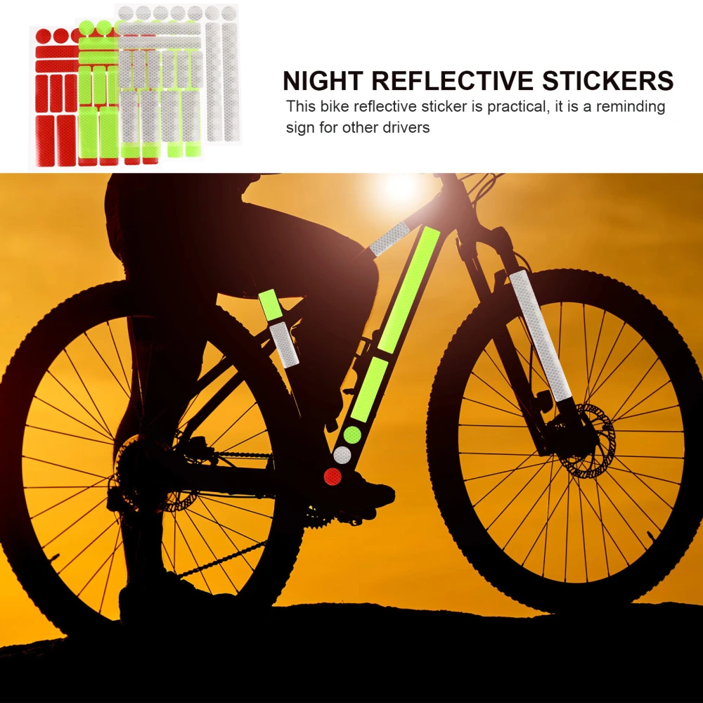 3 Sheets Bike Reflective Strips Bike Warning Strips Cycling Security Strips