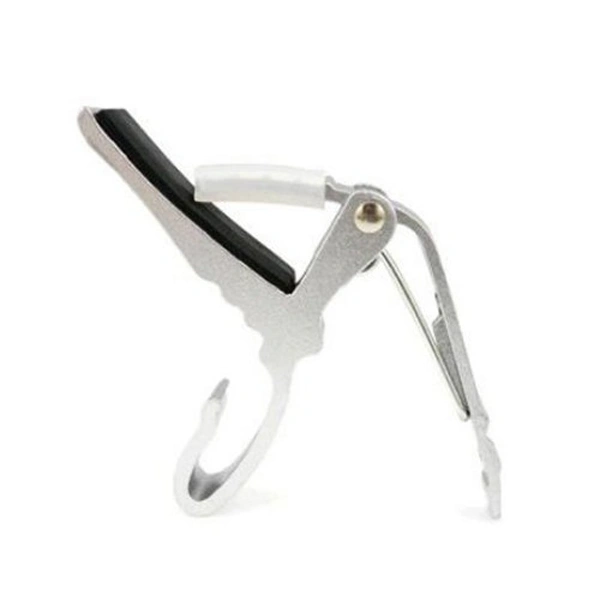 Portable Aluminum Alloy Folk Acoustic Electric Guitar Tune Quick Change Trigger Guitar Capo Key Clamp (Silver)