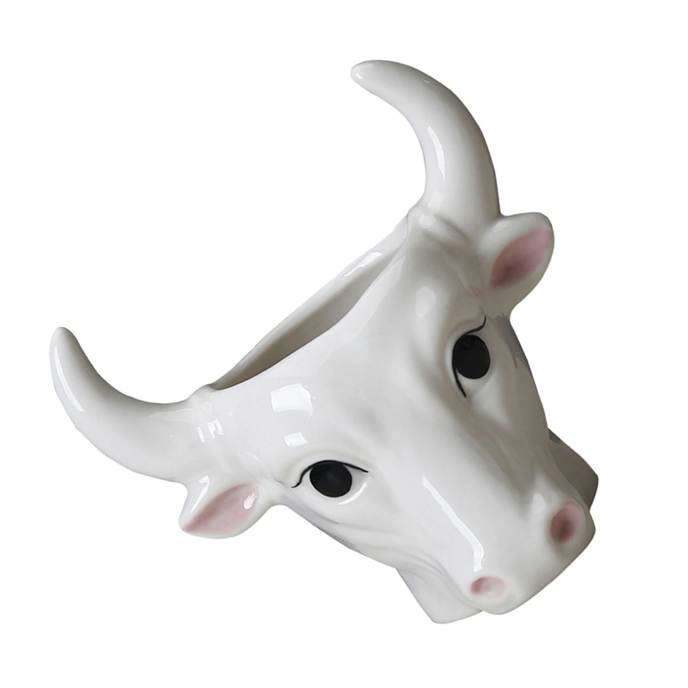 Bull Head Shape Planter Ceramic Compact Plant Pot Small Succulent Container