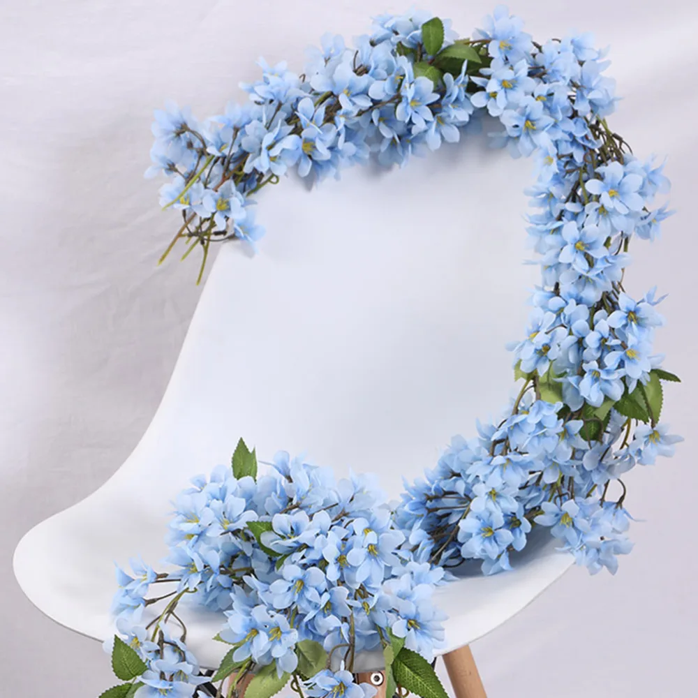 2pcs Artificial Hanging Flower Vine Simulated Flower Garland Party Wedding Decor