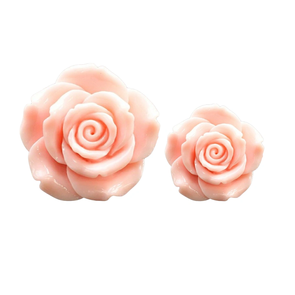 1 Pair of Clip Style Car Perfume Base Rose Shape Aromatherapy Solid Perfume Diffuser Auto Vehicle Inner Dashboard Decoration Festive Gift (Pink, Large and Small Style)