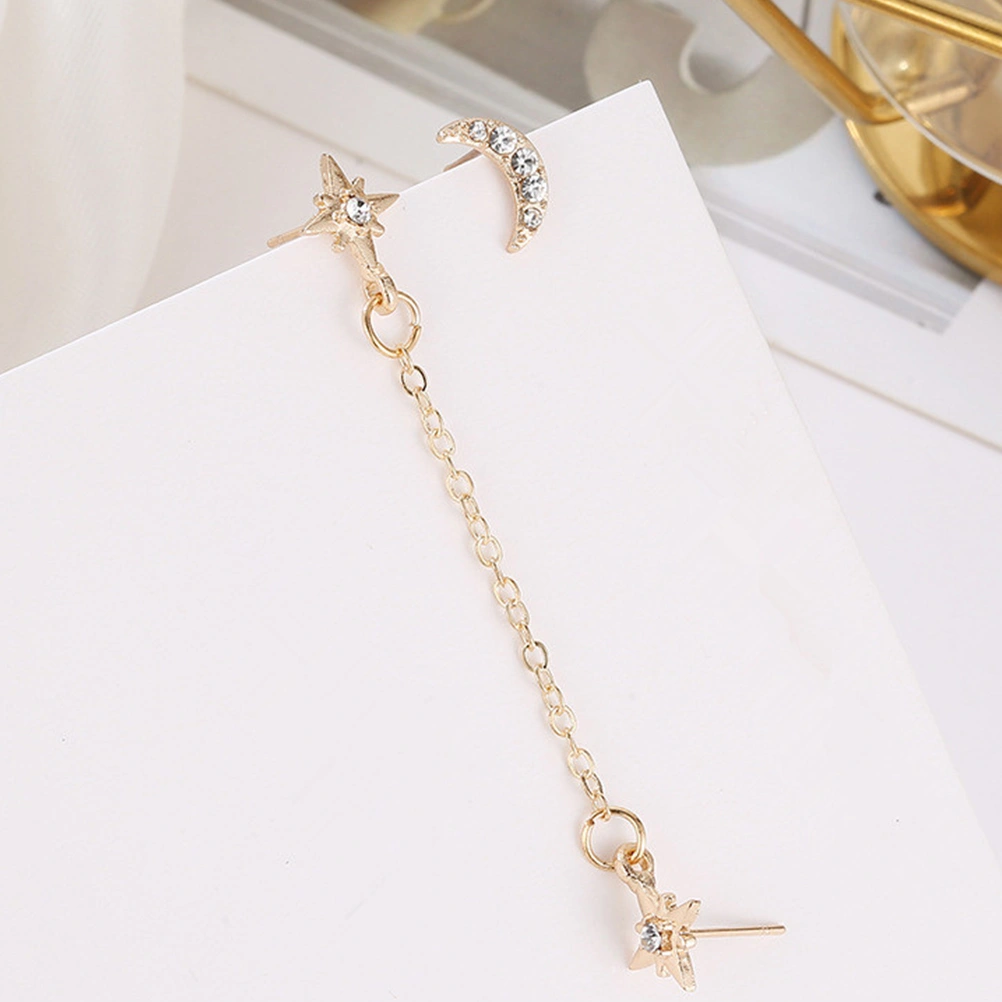 1 Pair Asymmetric Moon Star Earrings Women Earring Studs Earrings Jewelry