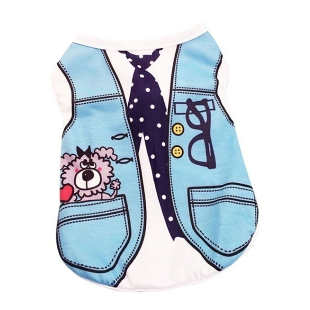 Stylish Dog Puppy Dress Pet Spring and Summer Clothes Pet Vest with False Straps (Size XS)