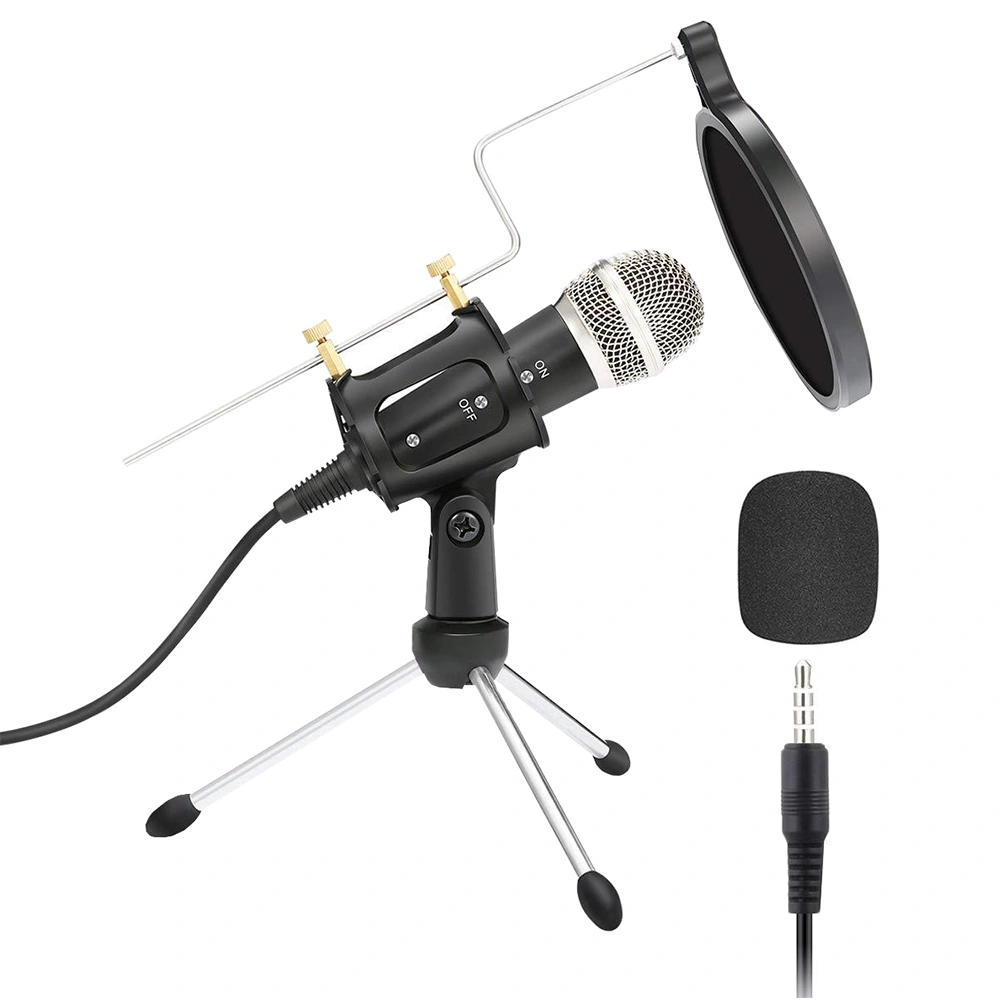 1 Set Microphone Online Class Mic Stand Set Recording Microphone Household Mic