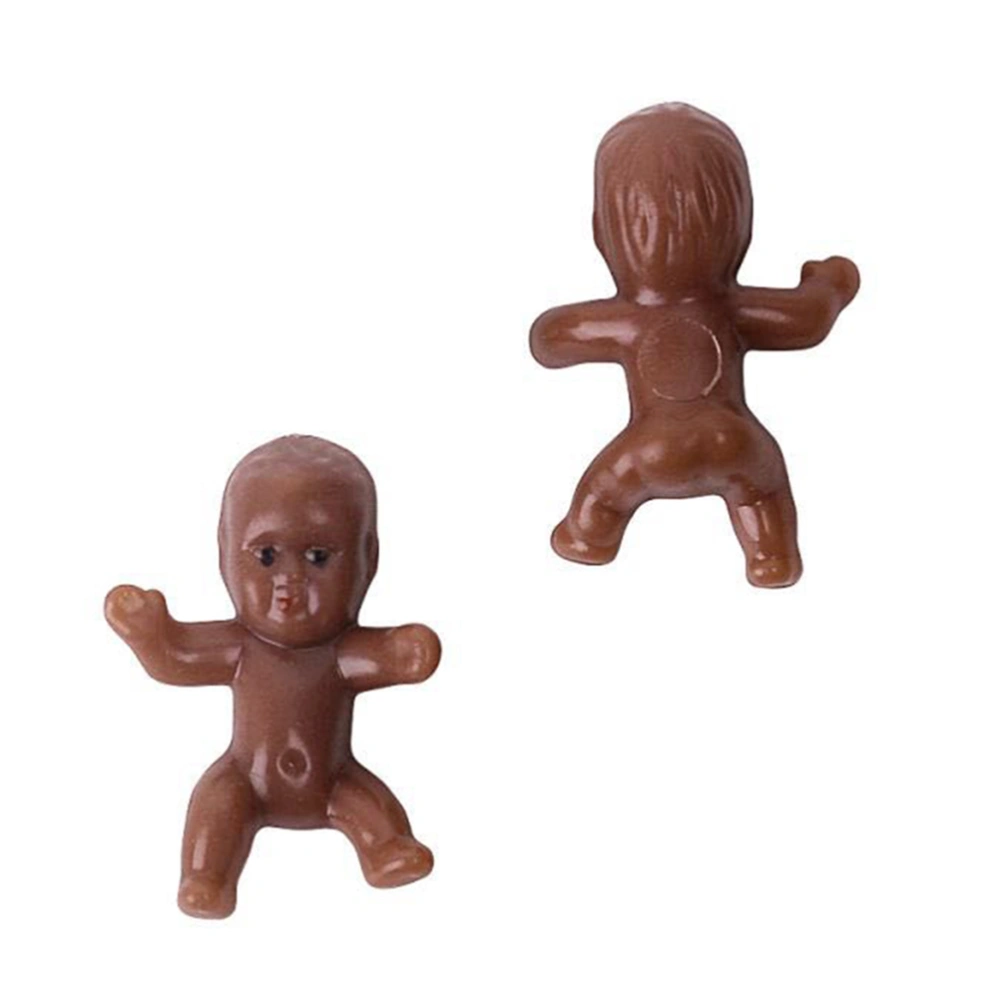 100pcs Plastic Baby Doll Decors Mini Birthday Party Favors Gifts for Infants Toddlers (1) Brown