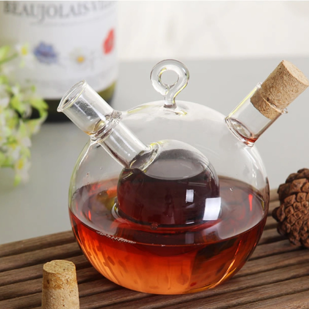 Creative Double Ball Oil Dispenser Vinegar Soy Sauce Bottle Durable Sauce Bottle for Kitchen Restaurant