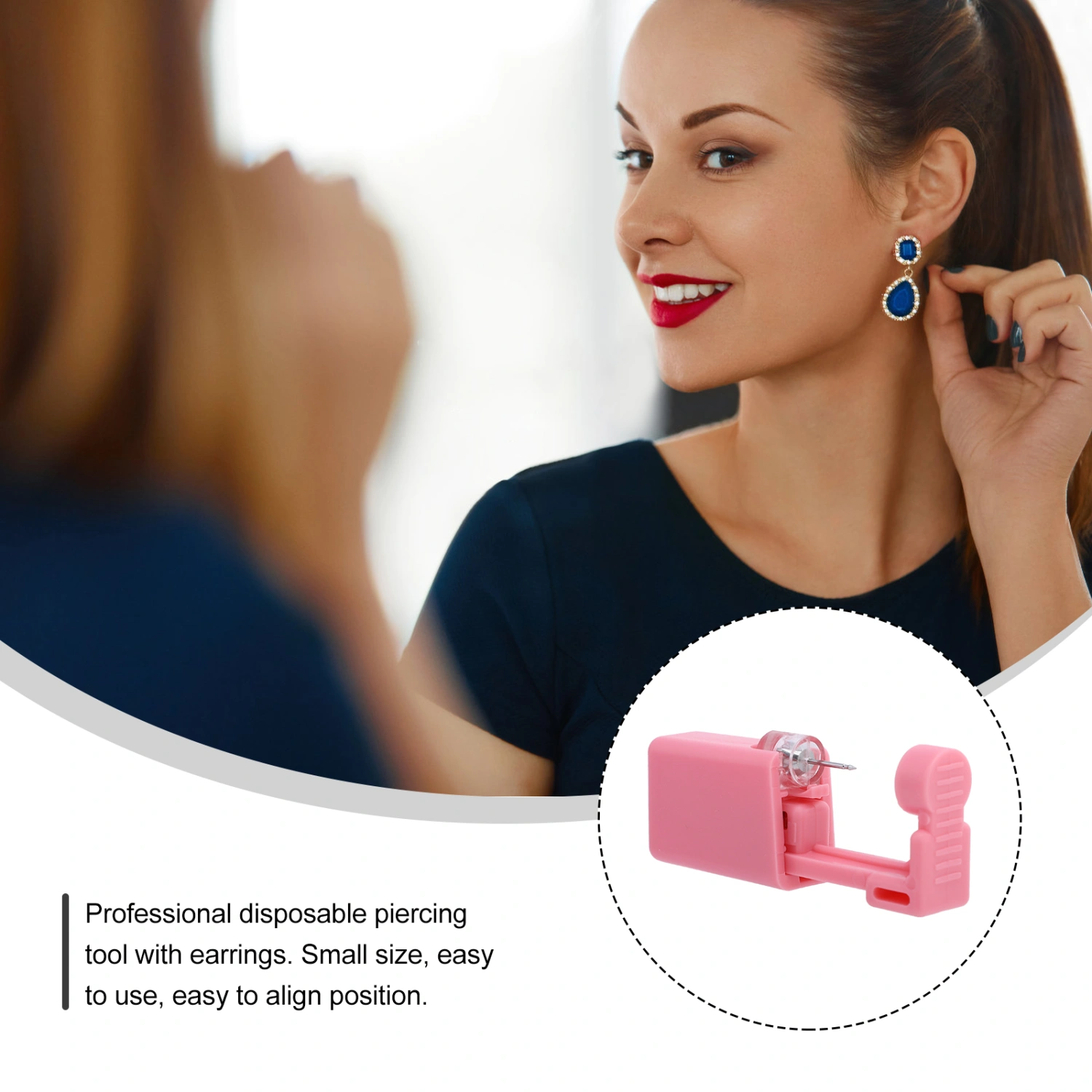 8pcs Disposable Body Ear Piercing Machine Ear Hole Quick Piercing Tool