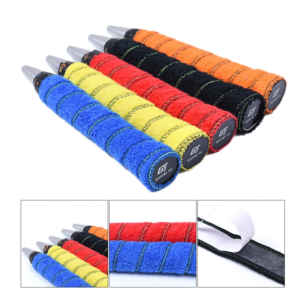 5pcs Cotton Tennis Badminton Racket Grip Tape Anti Racket Grip Wrap Overgrip Tape for Sports Badminton (Random Colors)