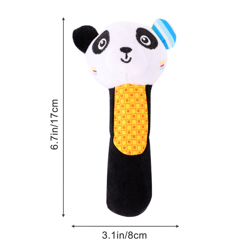 1PC Lovely Rattle Cartoon Animal Stuffed Plush Handheld Rattle Toy for Baby Infant Newborn (Black White Panda)