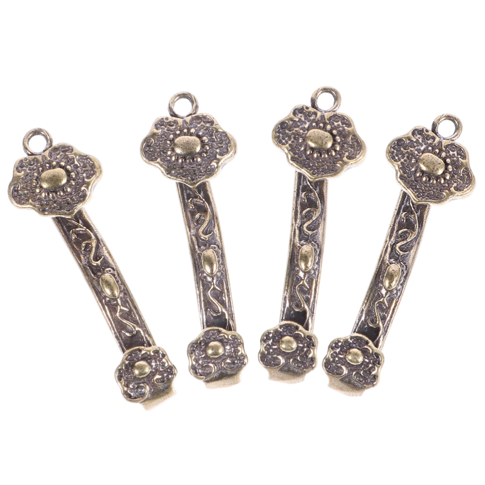 4pcs Chinese Ruyi Keychain Pendant DIY Crafts Jewelry Vintage Key Ring Charms