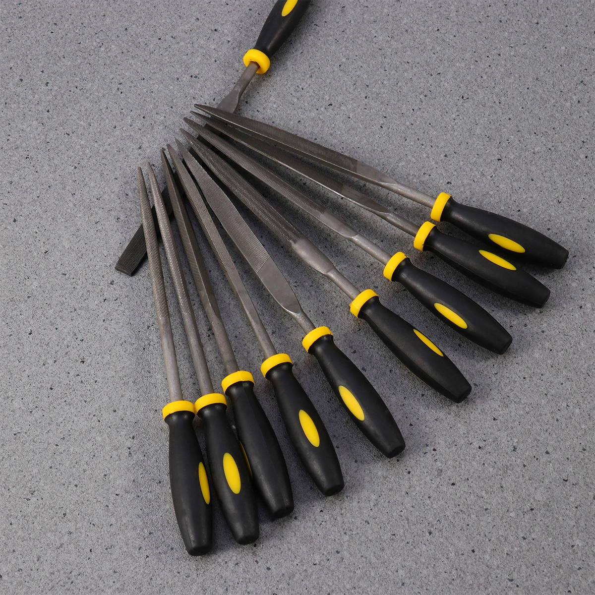 10pcs Needle File Set 140x3mm Comfortable Hand Grip Handles Mini Wood Rasp File Tools