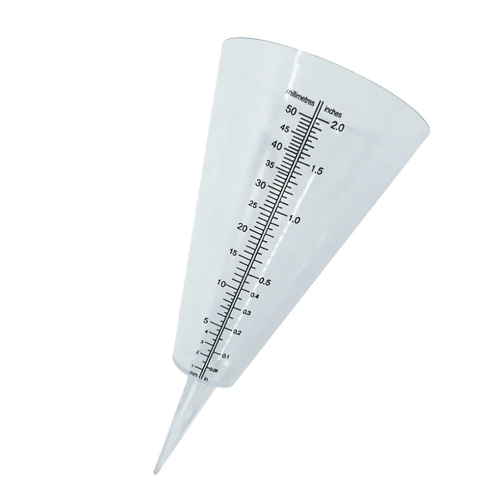 Cone Shaped Rain Gauge Plug Measuring Cup Transparent Rainfall Gauge Useful Rainfall Meter for Garden Lawn Outdoor Farming