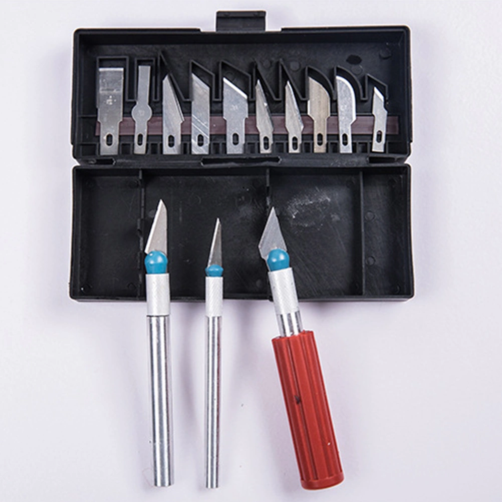 1 Set of Wood Carving Tools Fruit Food Craft Sculpture Engraving Tool Scalpel DIY Cutting Tool With 13 Blades and 3 Handles