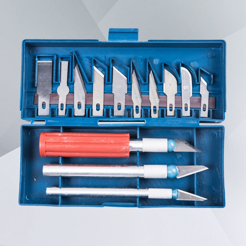 1 Set of Wood Carving Tools Fruit Food Craft Sculpture Engraving Tool Scalpel DIY Cutting Tool With 13 Blades and 3 Handles