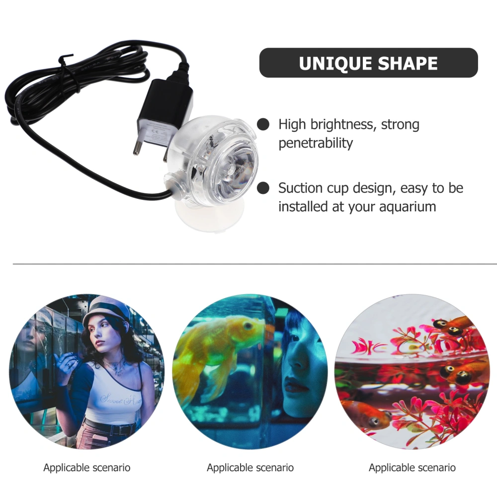 Fish Tank Plant Light Underwater Light Suction Cup Lamp Colorful Underwater Lamp (EU Plug)