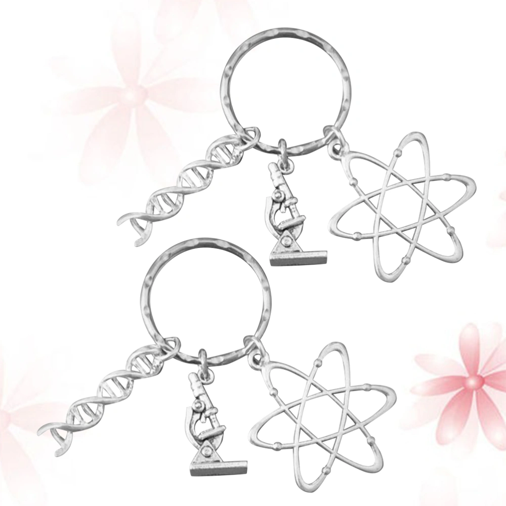 2pcs Biology Theme Keychains Creative Key Holder Funny Key Ring Key Decoration Small Gift for Men Women