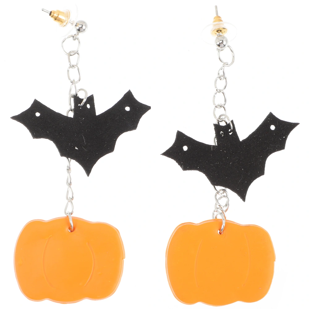 1 Pair Halloween Bat Pumpkin Earrings Clay Earrings Dangle Earrings Jewelry