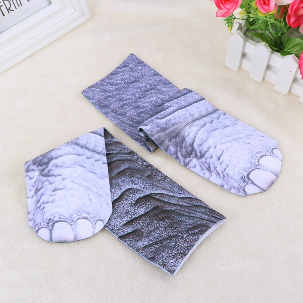 1 Pair Fashion 3D Animal Paw Feet Crew Socks Foot Fashion Unisex Christmas Socks (Elephant)