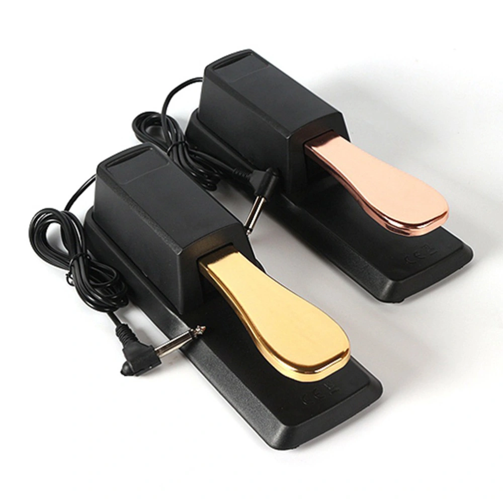 1PC Piano Damper Pedal Universal Sustain Pedal Synthesizer Damper Pedal Electronic Piano Electronic Keyboard Sustain Foot Pedal Professional Musical Instrument Accessories for Electronic Keyboards Piano Use (Black+Gold)