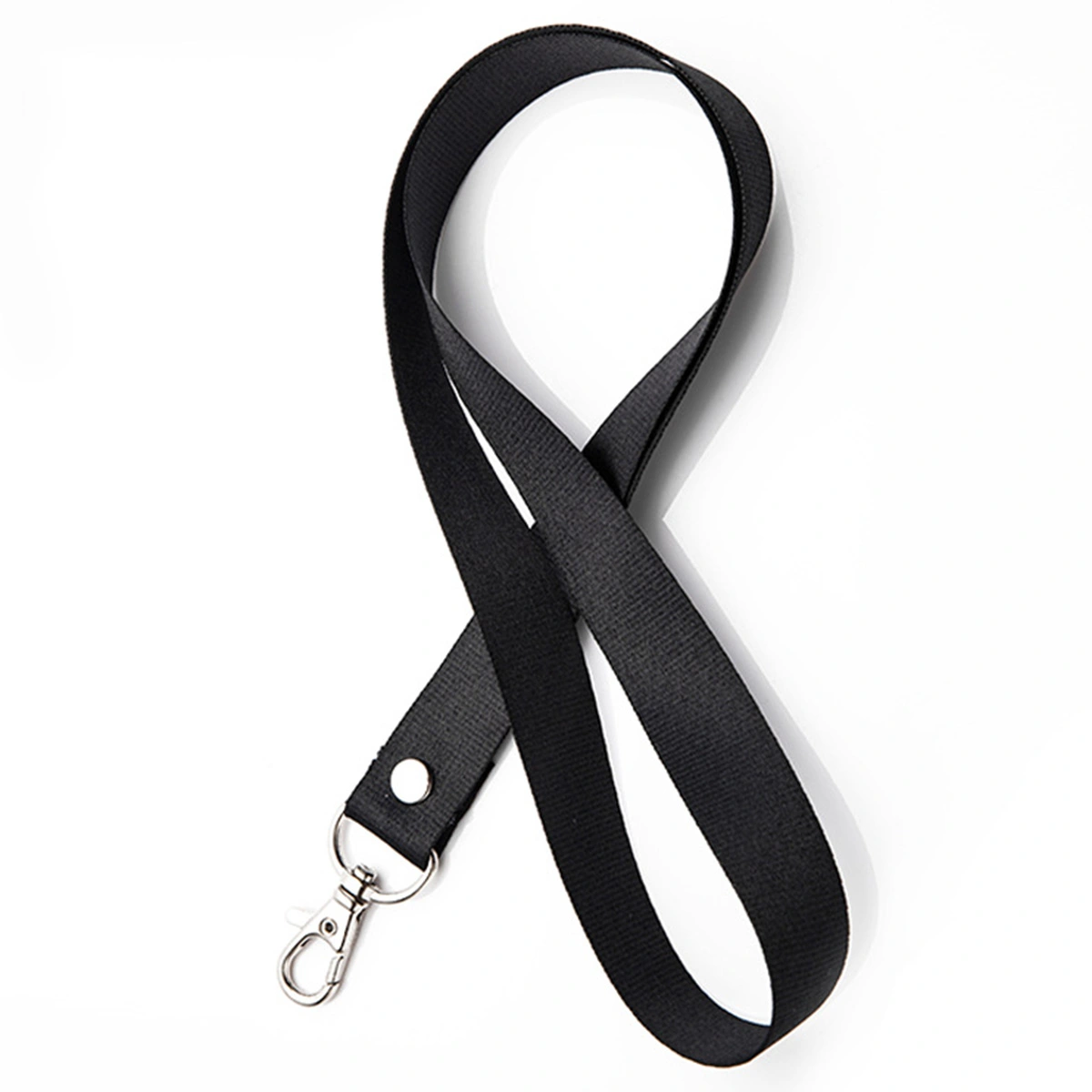1PCS Neck Strap Lanyard Safety Metal Clip ID Badge Lanyard for Business Id Key (Black)