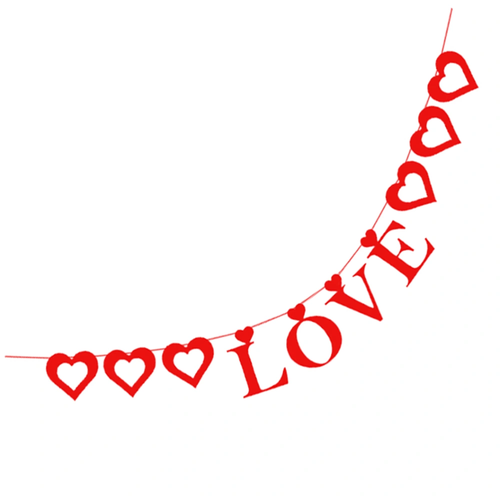 1Pc Creative Wedding Party Decorative Felt Banner Valentine's Day Bunting