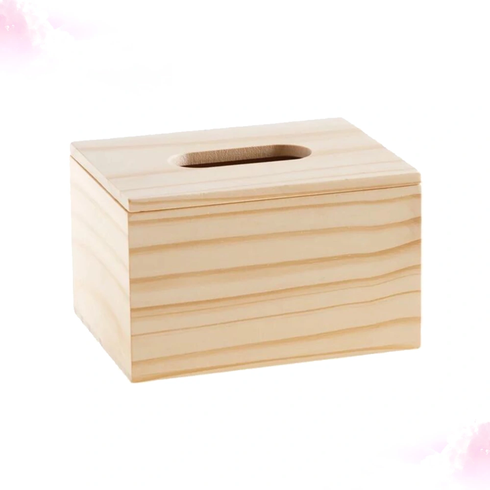 1Pc Wooden Tissue Box Desktop Napkin Carton Simplicity Retro Paper Storage Box for Home Living Room Car