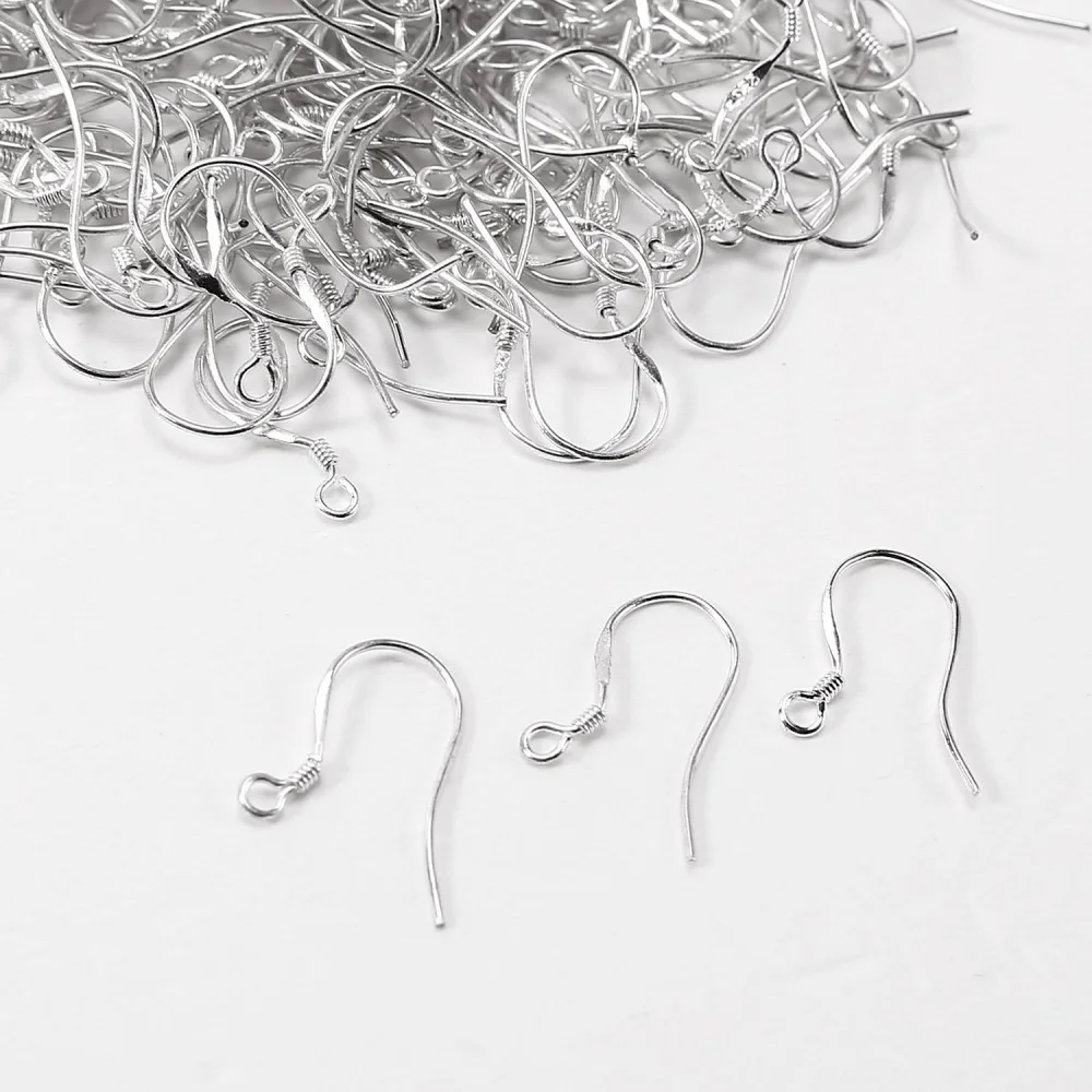 200pcs Silver Plated Earrings Support Hooks