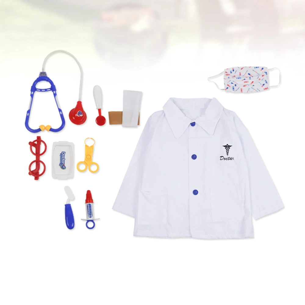 Kids Doctor Costume Props Sets Cosplay Doctor Clothes for Fancy Ball Party Stage Perforamnce Free Size Random Color